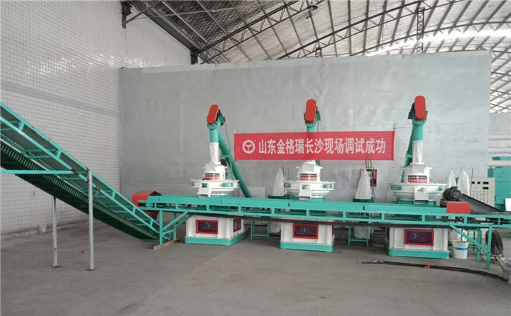 秸稈飼料顆粒機生產(chǎn)線長沙客戶使用現(xiàn)場