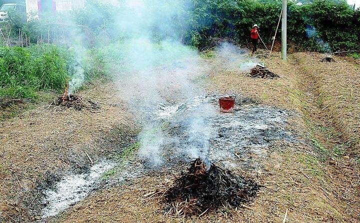 農(nóng)民焚燒秸稈