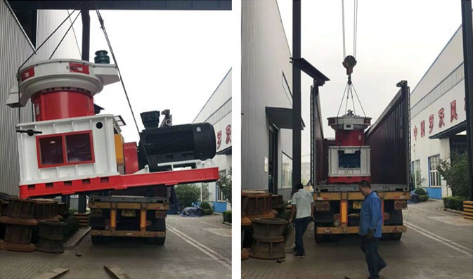 秸稈顆粒機(jī)裝車(chē)中 秸稈顆粒機(jī)裝車(chē)中