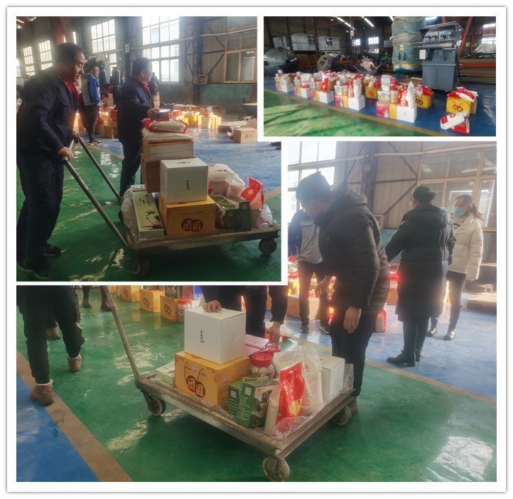山東金格瑞機(jī)械有限公司為全體員工發(fā)放暖心的春節(jié)福利，一份份實(shí)惠的福利捧在員工手里，暖在人人心中。副本